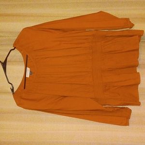 Universal Thread peplum top rust color. Deep orange